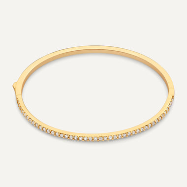 14 Karat Gold Essential Cubic Zirconia Eternity Bangle - 1