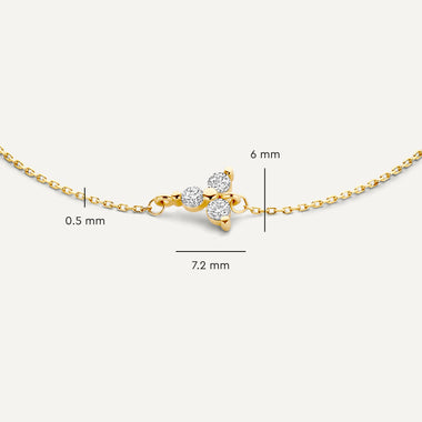 14 Karat Gold Cubic Zirconia Lotus Bracelet - 6