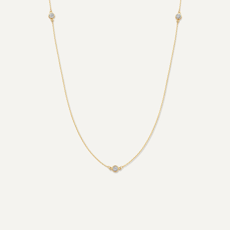 Satellite Bezel Set Cubic Zirconia Necklace