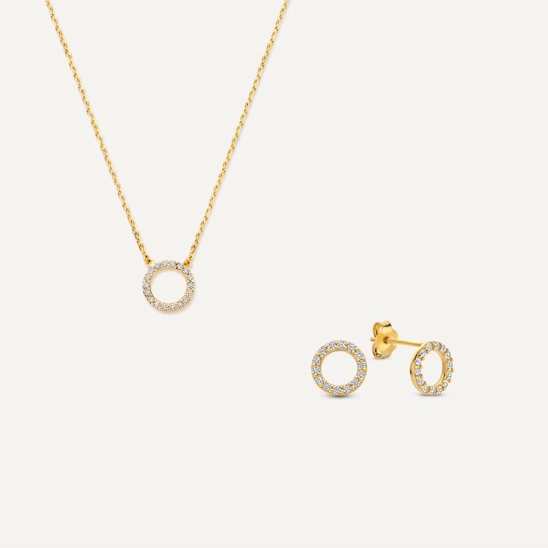 Pavé Cubic Zirconia Halo Set