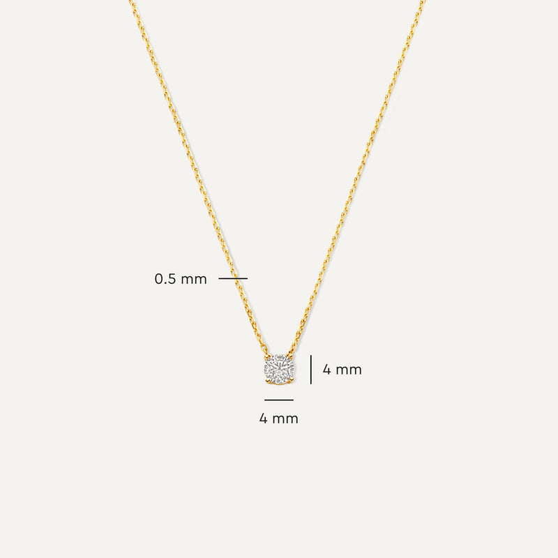 Round Cut Zirkonia Pendant Ketting