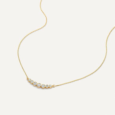 14 Karat Gold Cubic Zirconia Trail Necklace - 5