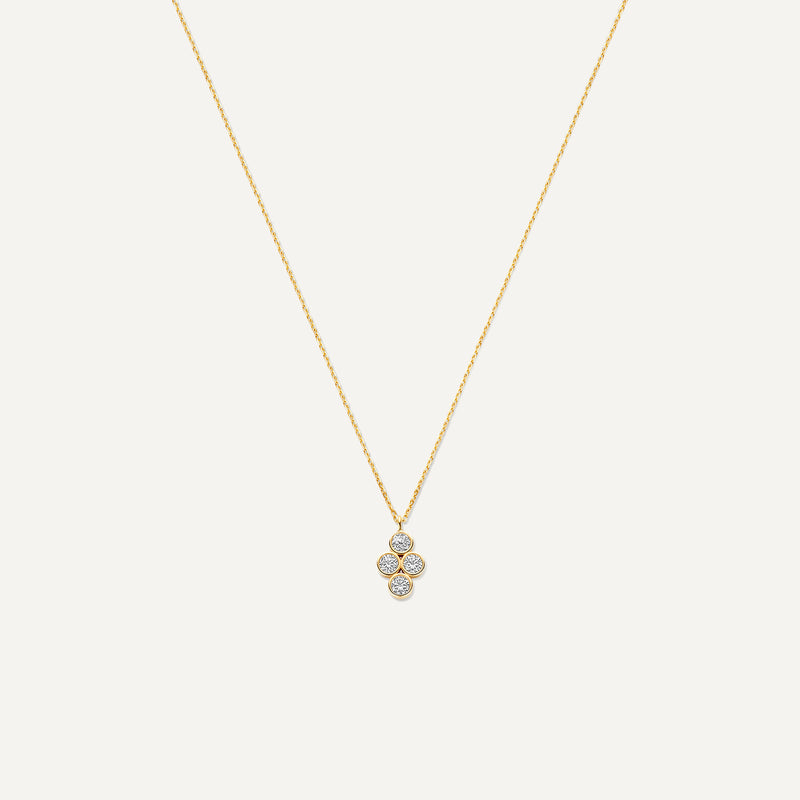 Cubic Zirconia Flower Pendant Necklace