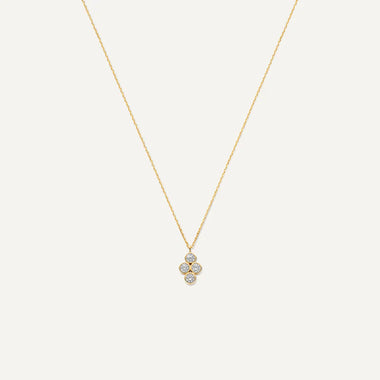 14 Karat Gold Cubic Zirconia Flower Set - 5