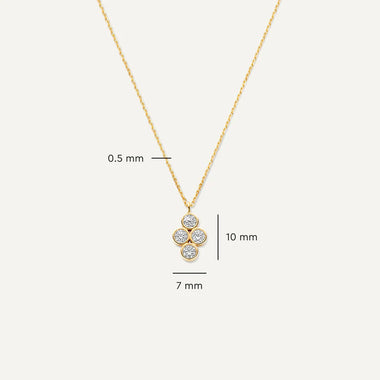 14 Karat Gold Cubic Zirconia Flower Set - 6