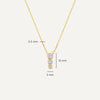 14 Karat Gold Cubic Zirconia Trilogy Pendant Necklace - 8