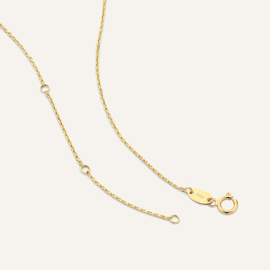 14 Karat Gold Lotus Cubic Zirconia Pendant Necklace - 9