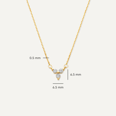 14 Karat Gold Lotus Cubic Zirconia Pendant Necklace - 8