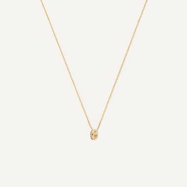 14 Karat Gold Cubic Zirconia Infinity Ring Necklace - 1