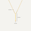 14 Karaat Goud Verticale Staaf Pendant Ketting - 8