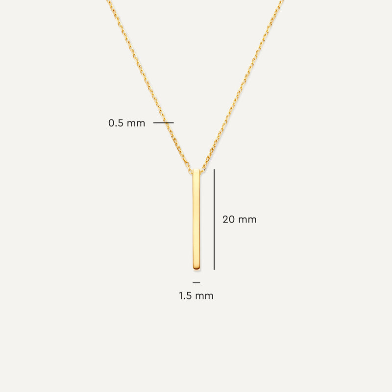 Verticale Staaf Pendant Ketting