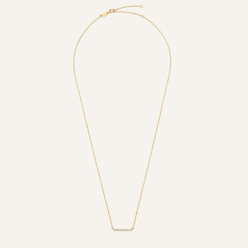 Pavé Zirkonia Staaf Ketting