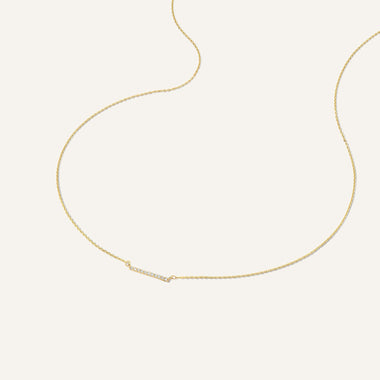 14 Karat Gold Pavé Cubic Zirconia Bar Necklace - 6