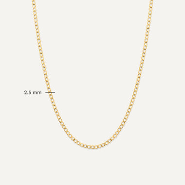 14 Karat Gold Slim Curb Chain Necklace - 6