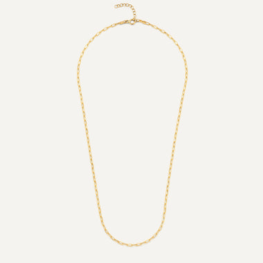 14 Karaat Goud Dunne Paperclip Schakelketting - 9