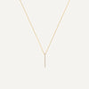 14 Karat Gold Pavé Cubic Zirconia Vertical Bar Pendant Necklace - 1