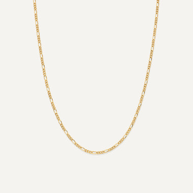 14 Karat Gold Slim Figaro Chain Necklace - 1