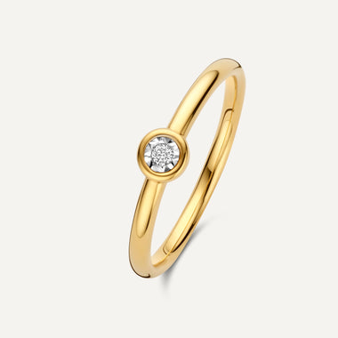 14 Karat Gold Bezel Set Diamant Ring (0.02 kt) - 1