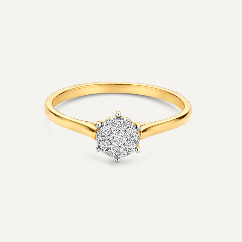 Six Prong Diamant Cluster Ring