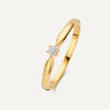 14 Karat Gold with Diamond Six Prong Diamond Solitary Tapered Ring - 1