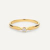 14 Karat Gold with Diamond Six Prong Diamond Solitary Tapered Ring - 4