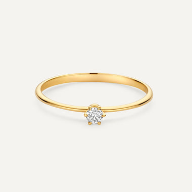 585er Gold mit Diamant Six Prong Diamant Solitär Ring (0.07 ct) - 5