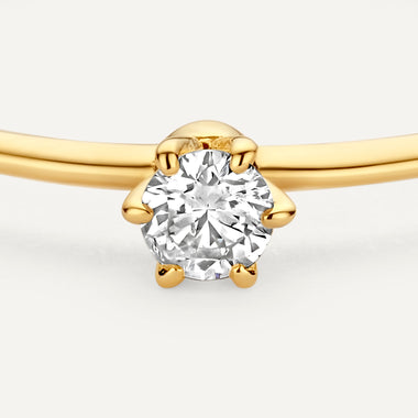 14 Karat Gold with Diamond Six Prong Diamond Solitary Ring (0.07 ct) - 7