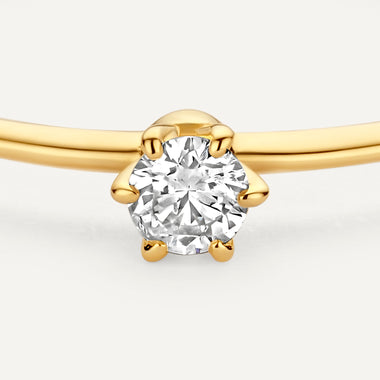 585er Gold mit Diamant Six Prong Diamant Solitär Ring (0.07 ct) - 7