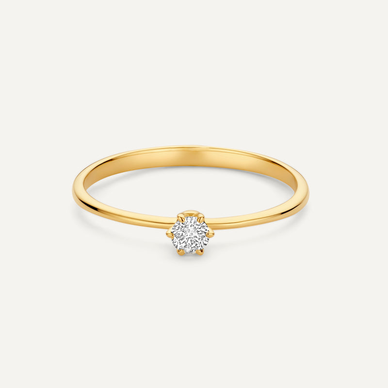 Six Prong Diamant Solitair Ring (0.10 ct)