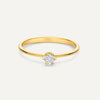 14 Karaat Goud met Diamant Six Prong Diamant Solitair Ring (0.15 ct) - 4