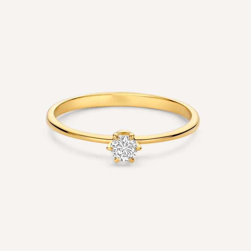 Six Prong Diamant Solitair Ring (0.15 ct)