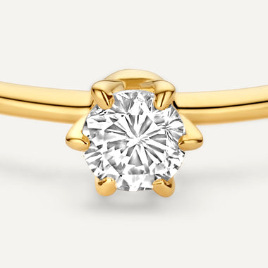 14 Karat Gold with Diamond Six Prong Diamond Solitary Ring (0.15 ct) - 7