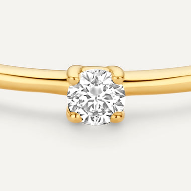 14 Karat Gold with Diamond Four Prong Diamond Solitary Ring (0.05 ct) - 7