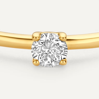 14 Karat Gold with Diamond Four Prong Diamond Solitary Ring (0.10 ct) - 8