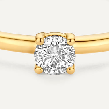 14 Karat Gold with Diamond Four Prong Diamond Solitary Ring (0.15 ct) - 7