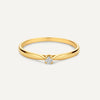 585er Gold mit Diamant Four Prong Diamant Solitär Tapered Ring (0.05 ct) - 5