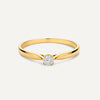 14 Karaat Goud met Diamant Four Prong Diamant Solitair Tapered Ring (0.10 ct) - 4