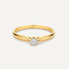 14 Karaat Goud met Diamant Four Prong Diamant Solitair Tapered Ring (0.15 ct) - 4