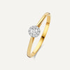 Or 14 Carats avec Diamants Bague Halo Diamant - 1