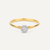 Or 14 Carats avec Diamants Bague Halo Diamant - 4