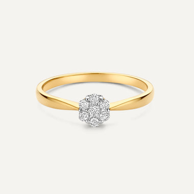 585er Gold mit Diamanten Diamant Cluster Tapered Ring - 6