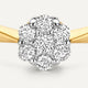 Bague Cluster Conique Diamant (0.13 ct)