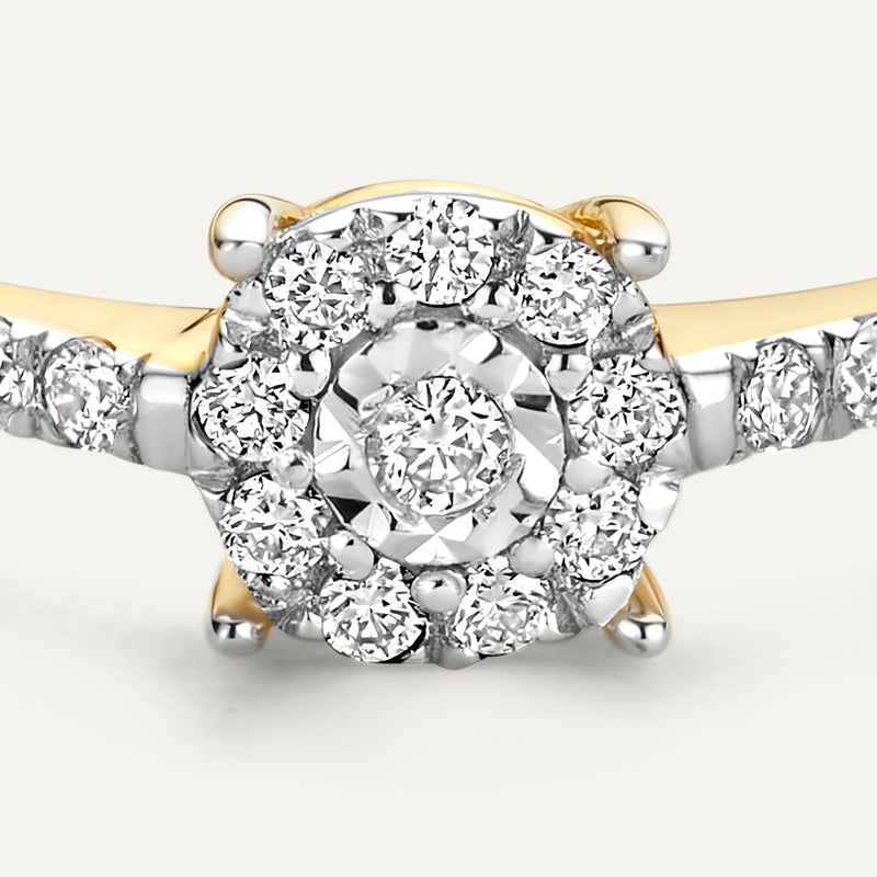 Bague Halo Diamant Four Prong Pavé (0.10 ct)