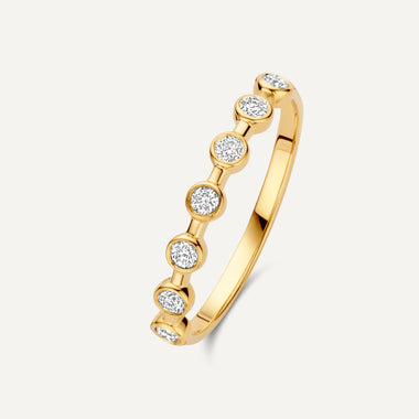 14 Karat Gold Bezel Set Diamond Band Ring - 1