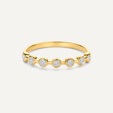 14 Karat Gold Bezel Set Diamond Band Ring - 4