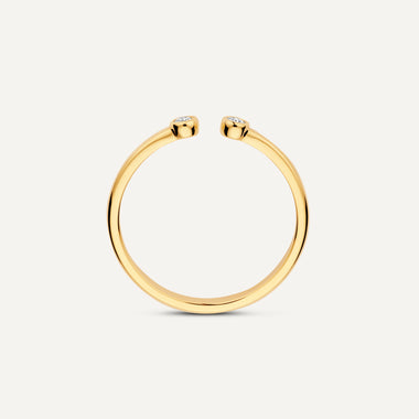 585er Gold mit Diamanten Diamant Offener Stapelring - 5