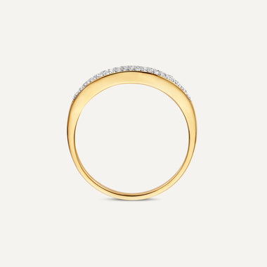 14 Karat Gold with Diamonds Pavé Diamond Signet Ring - 5