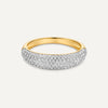 14 Karaat Goud met Diamanten Pavé Diamant Dome Ring - 6