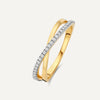 14 Karat Gold with Diamonds Diamond Crossover Ring - 1