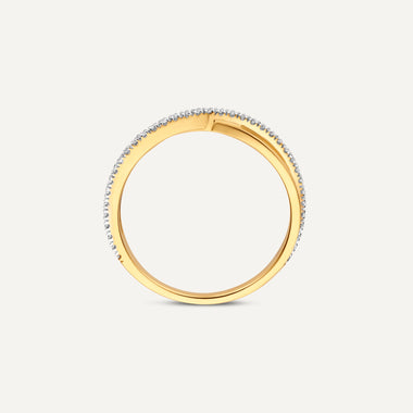 14 Karat Gold with Diamonds Diamond Crossover Ring - 5